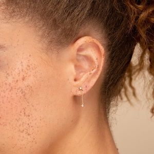 NWOT MEJURI double sapphire chain earrings